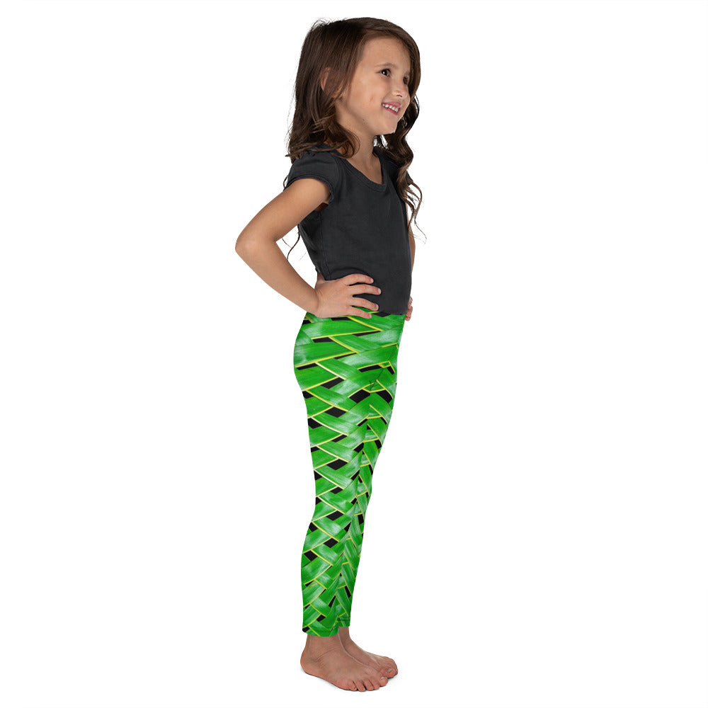 Toddler Leggings - Green Reed Weave
