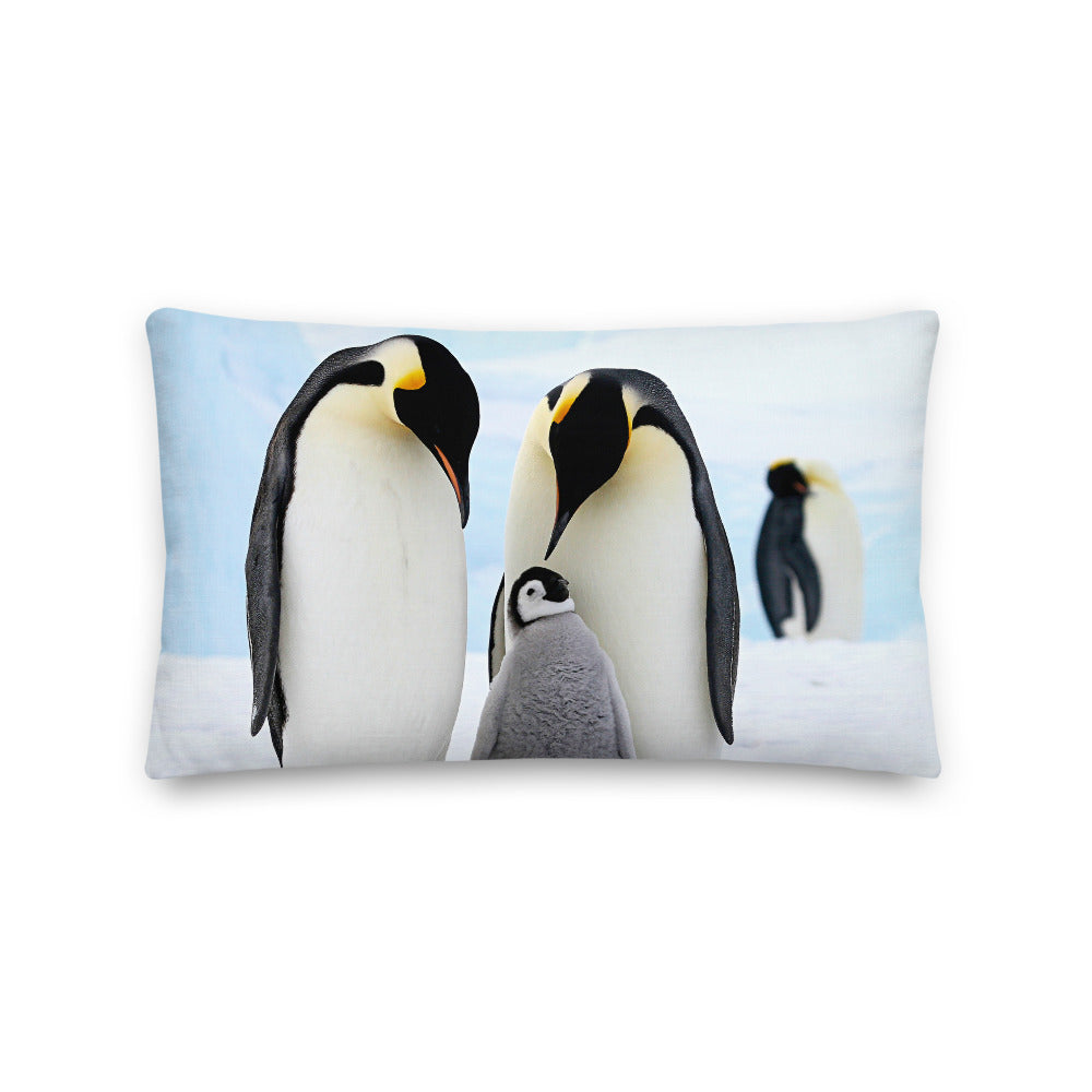 Premium Stuffed Pillow - Emperor Penguin Family