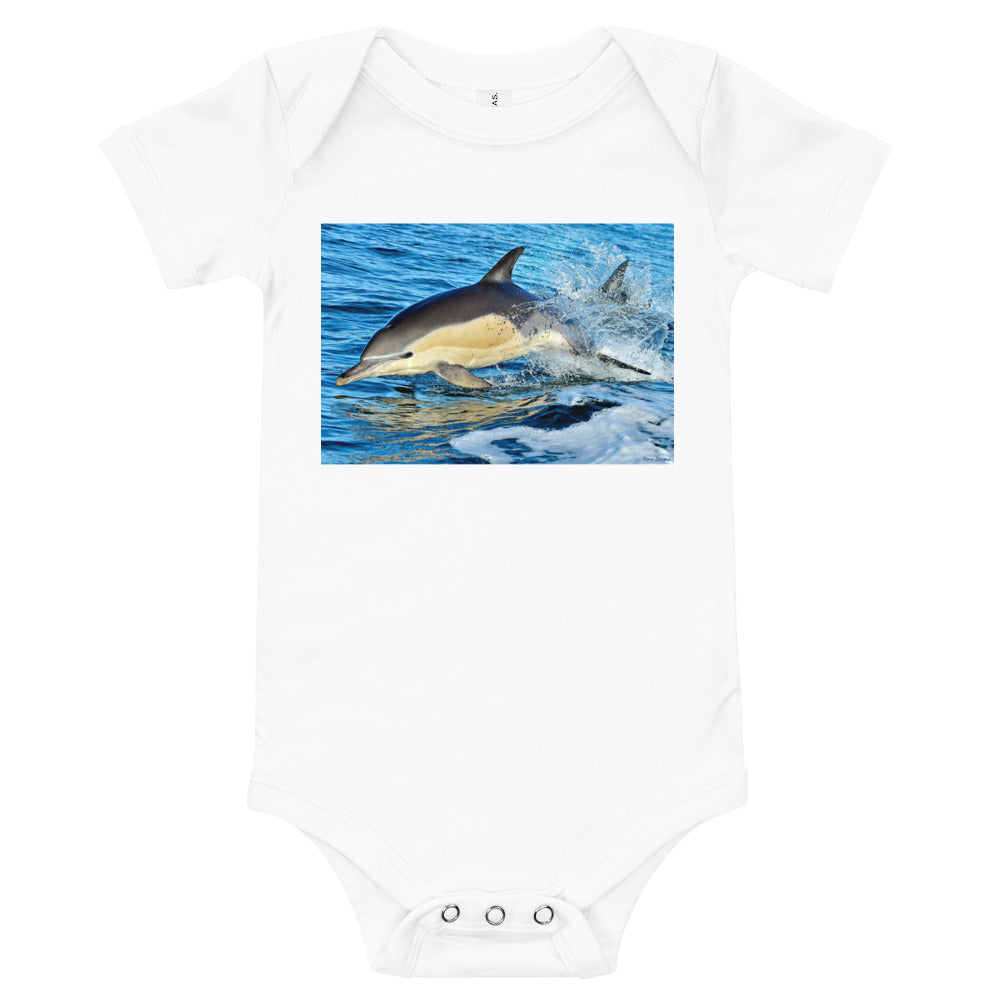Light Soft Baby Bodysuit - Dolphin Splash