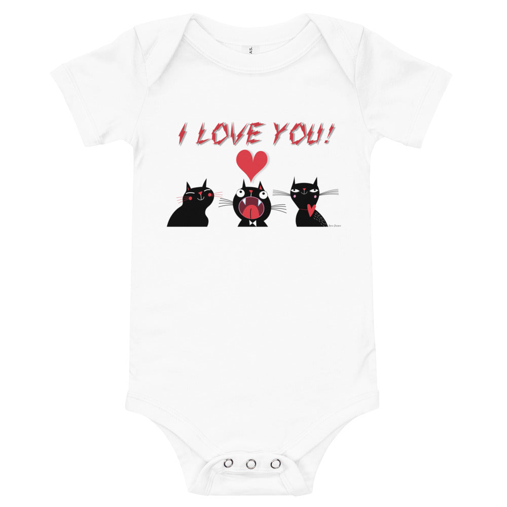Light Soft Baby Bodysuit - I Love You! I Love you! I Love You!