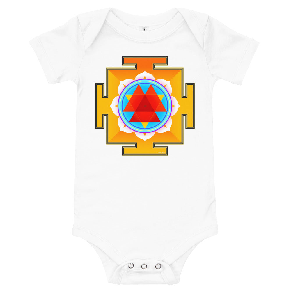 Light Soft Baby Bodysuit - Red & Yellow Yantra