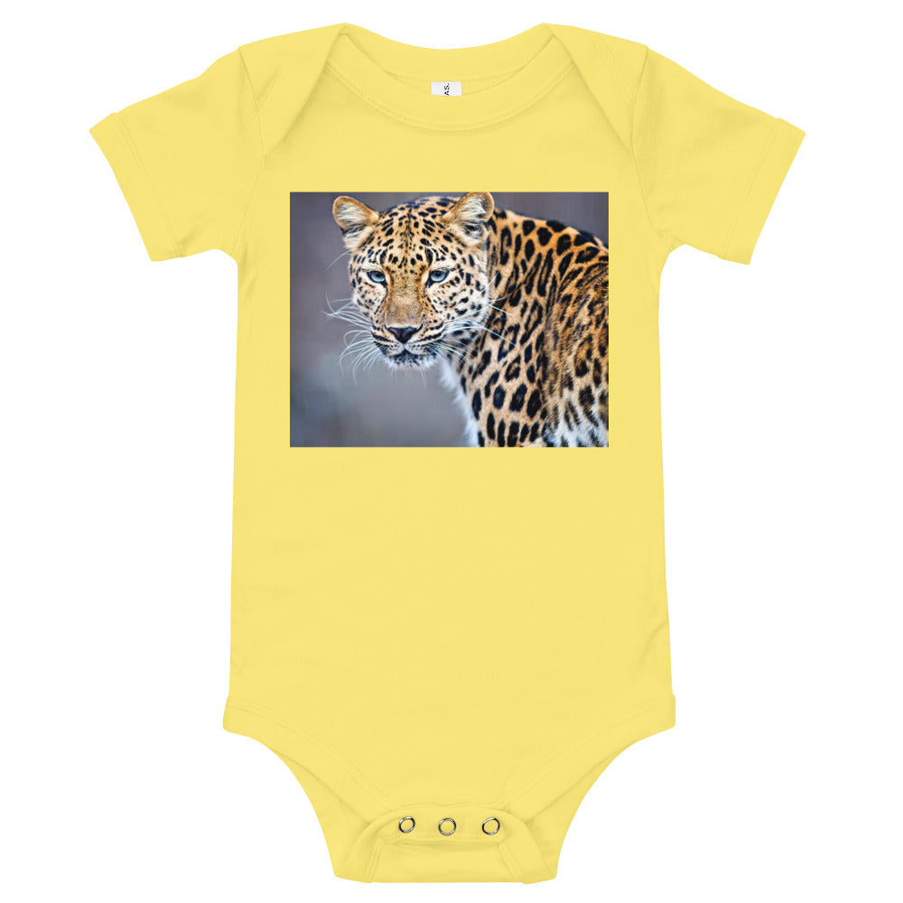 Light Soft Baby Bodysuit - Blue Eyed Leopard