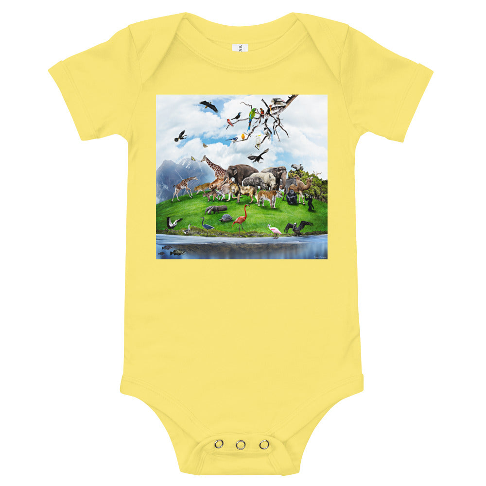 Light Soft Baby Bodysuit - Animal Friends!