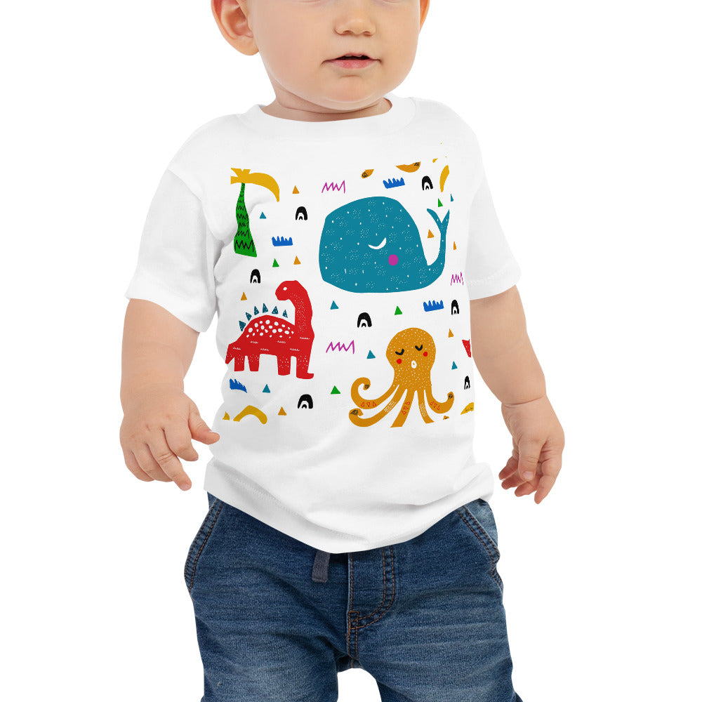 Baby Jersey Tee - A Whale, A Dino & an Octopus...