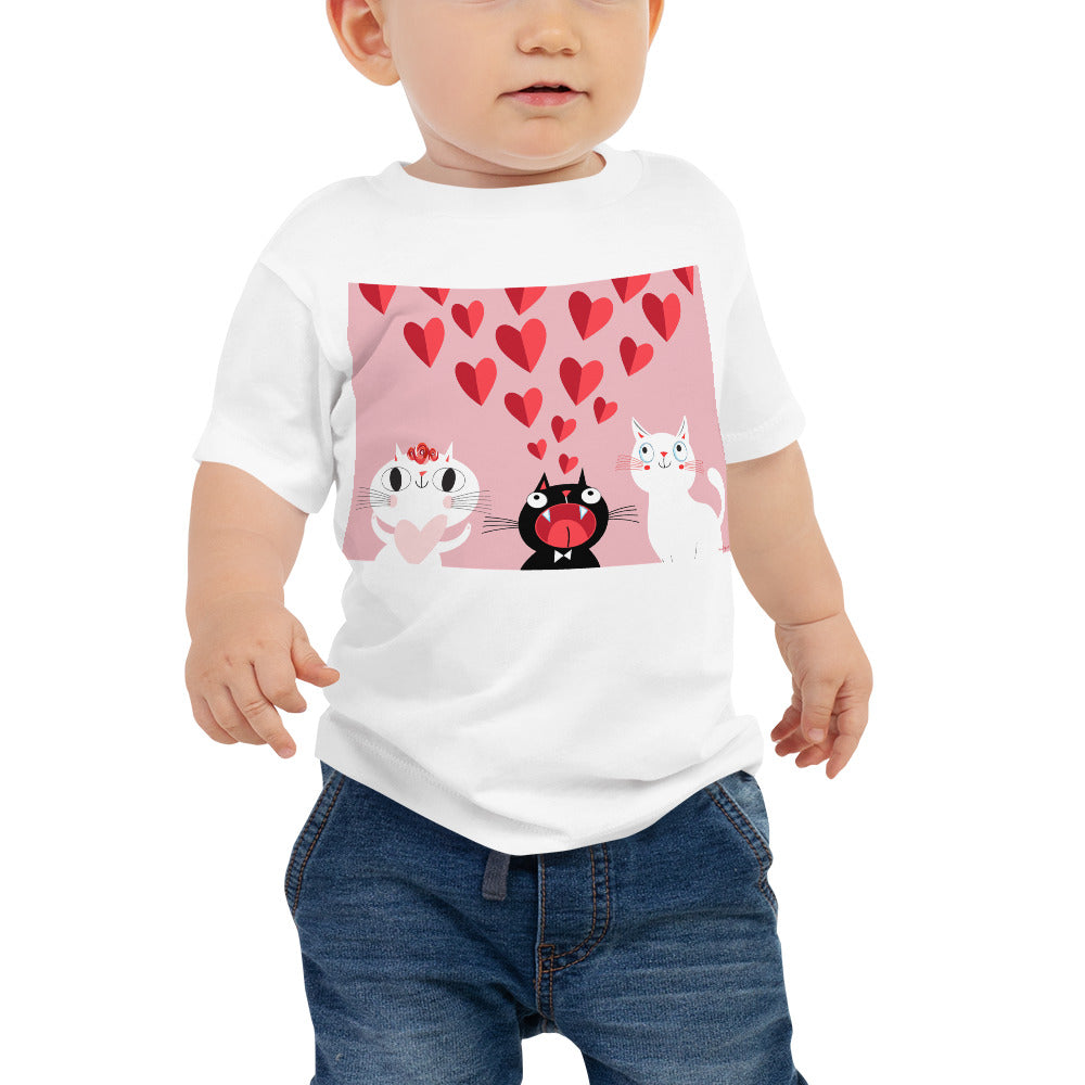 Baby Jersey Tee - Pink Cat Love!