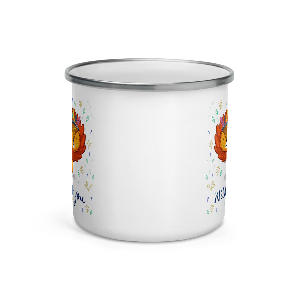 Happy Camper Silver Rim Enamelware Mug - Wild About You
