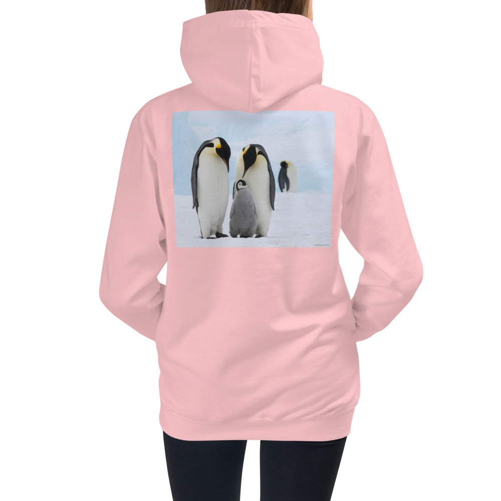 Premium Hoodie - BACK Print: Penguin Family