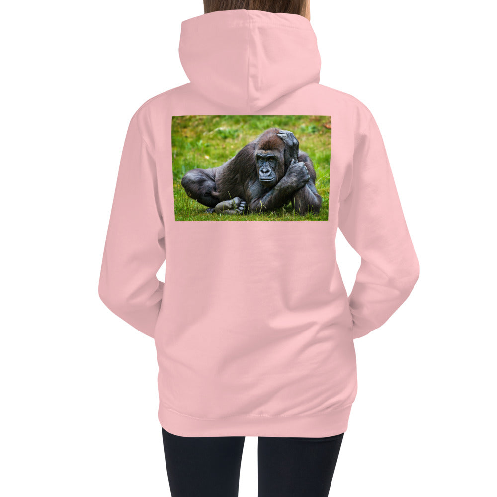 Premium Hoodie - BACK Print: Gorilla in the Grass