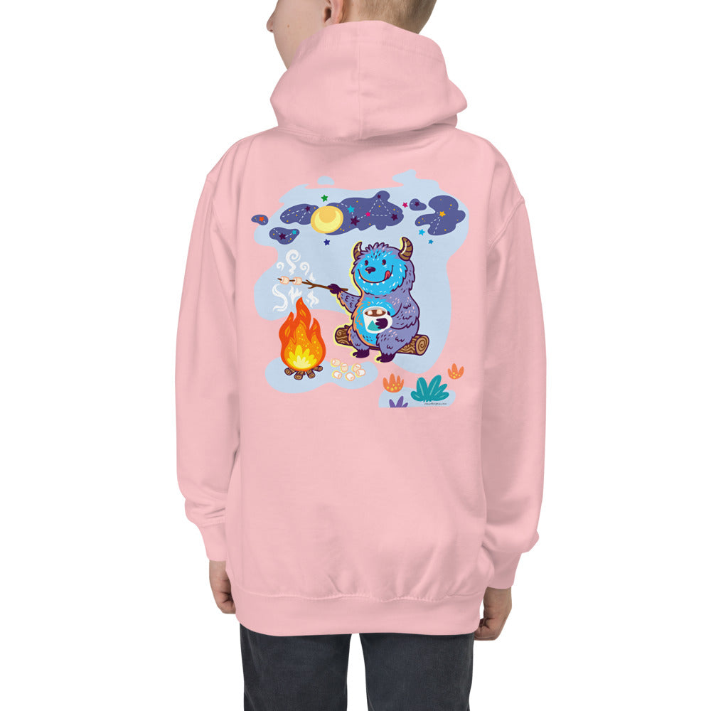 Premium Hoodie: Print on BACK - Yeti Campfire