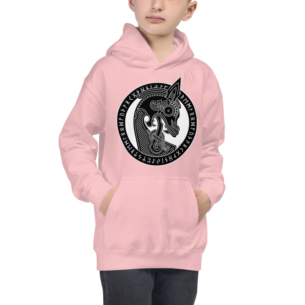 Premium Hoodie - FRONT Print: Viking Ship Dragon Head
