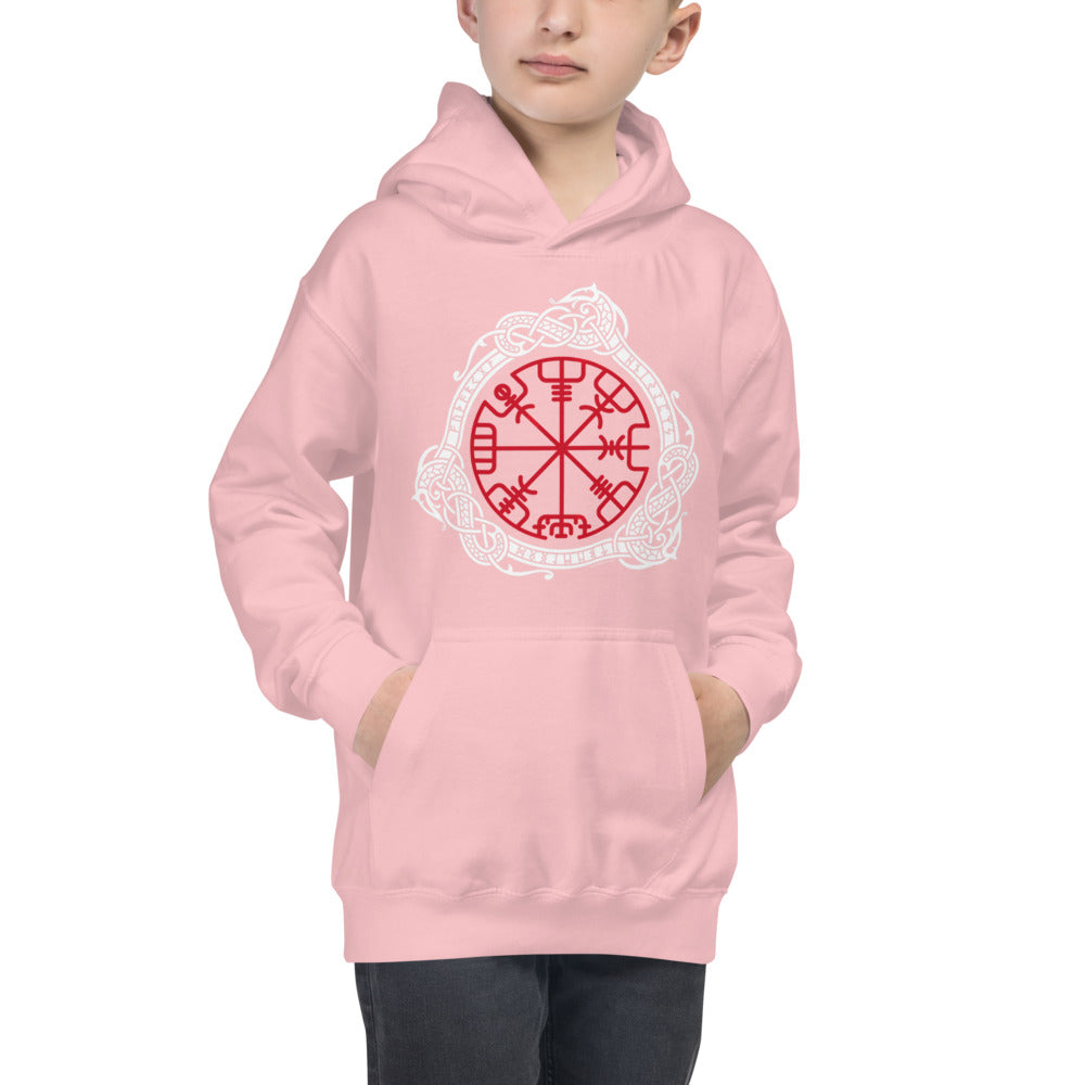 Premium Hoodie - FRONT Print: Magical Norse Runic Compass
