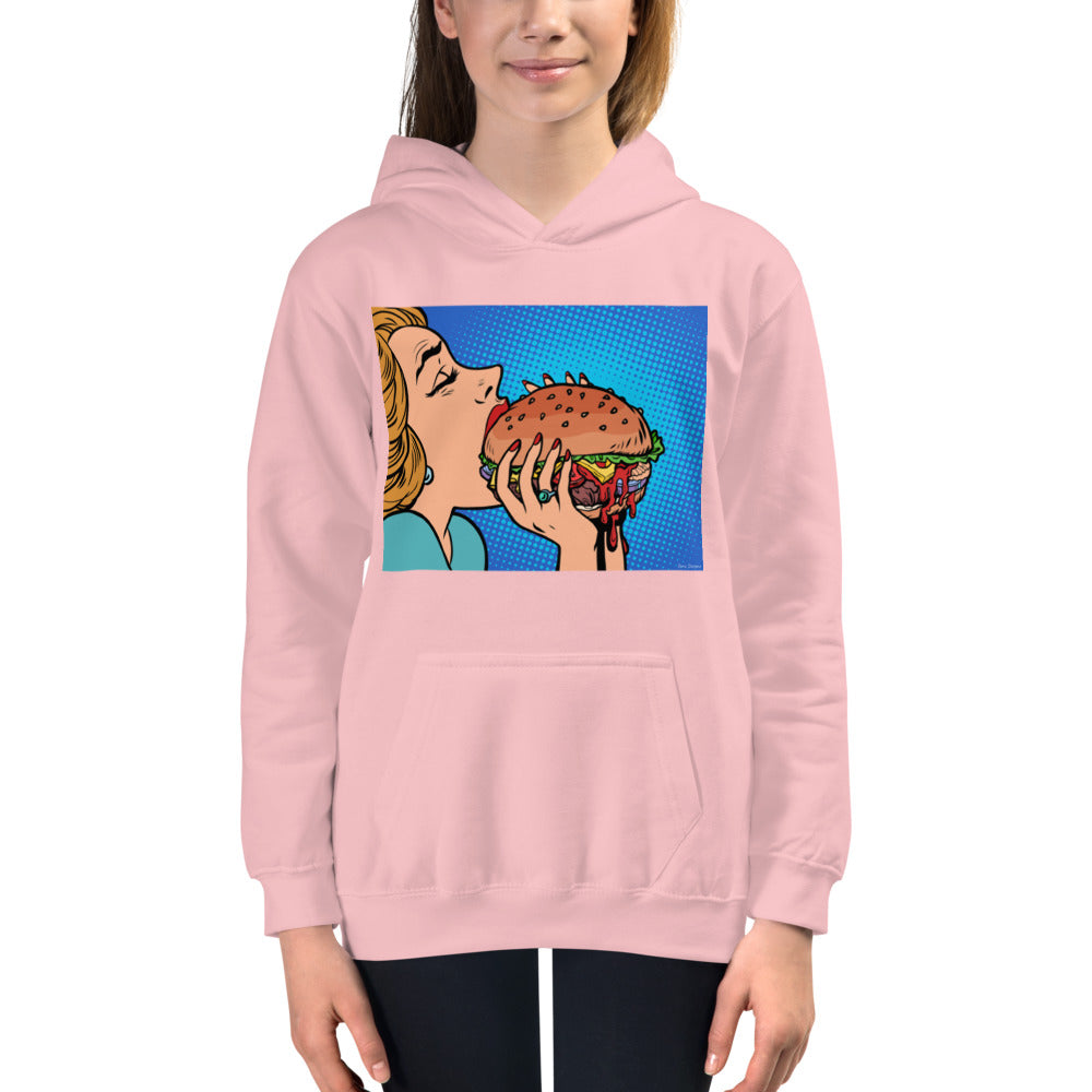 Premium Hoodie - FRONT Print: Hamburger Feast