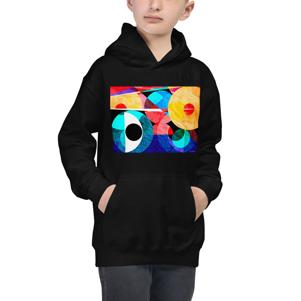 Premium Hoodie - FRONT & BACK Print: Abstract Red Eye & Triangles