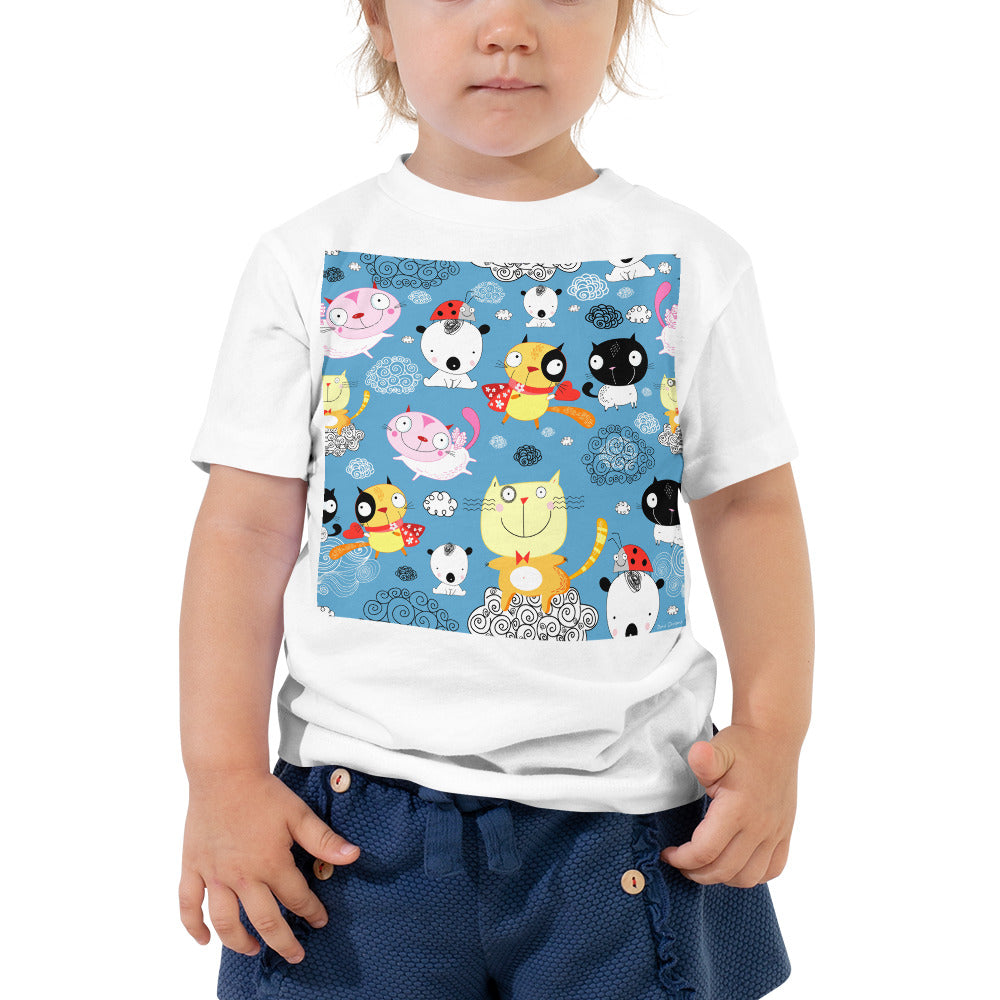 Stylish Jersey Crew Neck - Happy Cats in Clouds - Ronz-Design-Unique-Apparel