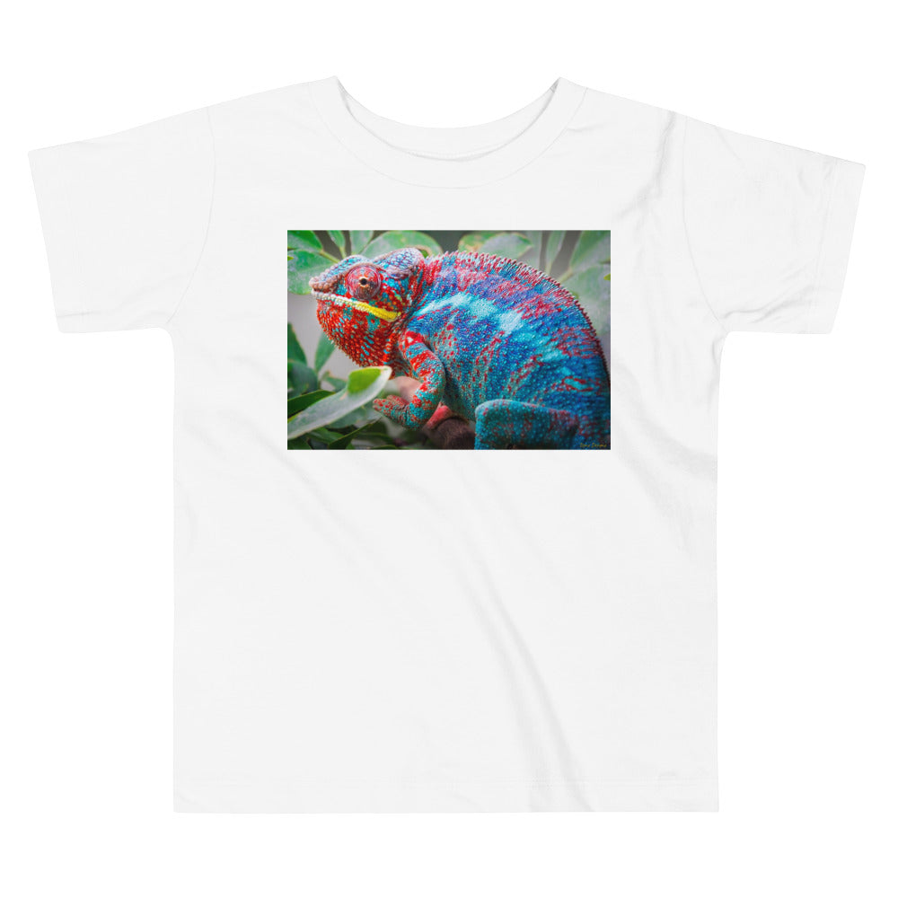 Premium Soft Toddler Tee - Red Blue Yellow Panther Chameleon