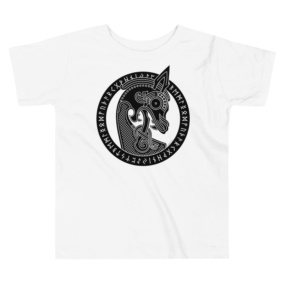 Premium Soft Toddler Tee - Viking Warship Dragon in Runic Circle