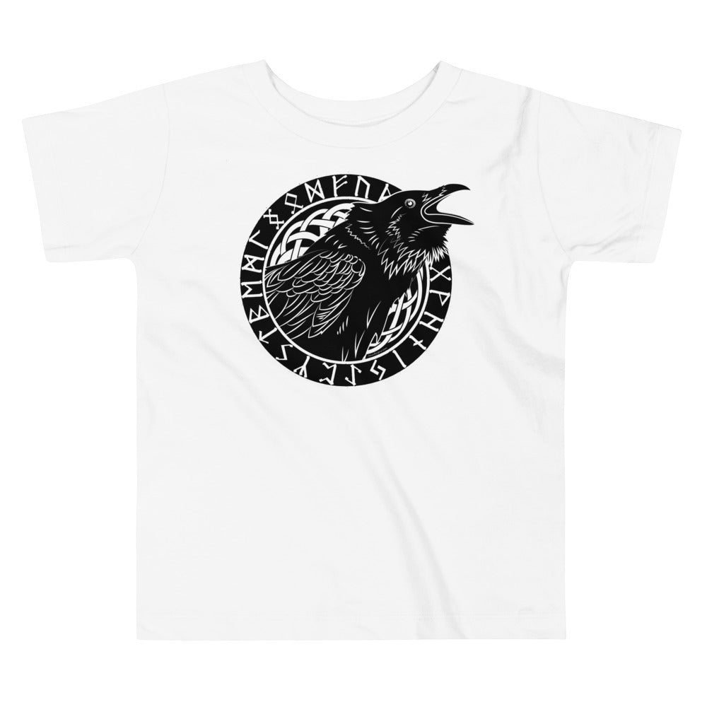 Premium Soft Toddler Tee - Cawing Crow in Runic Circle
