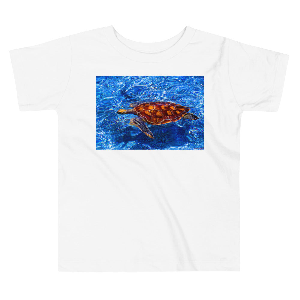 Premium Soft Toddler Tee - Sea Turtle in Blue Water