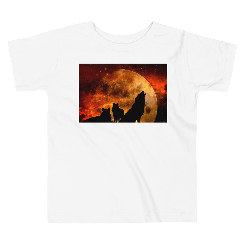 Premium Soft Toddler Tee - Howling in Orange Moonlight
