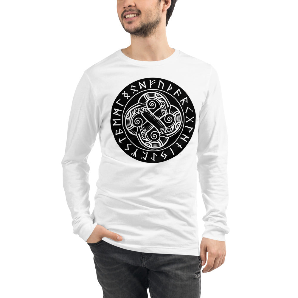 Premium Long Sleeve - van Gogh: Sea Serpent Celtic Knot In Rune Circle