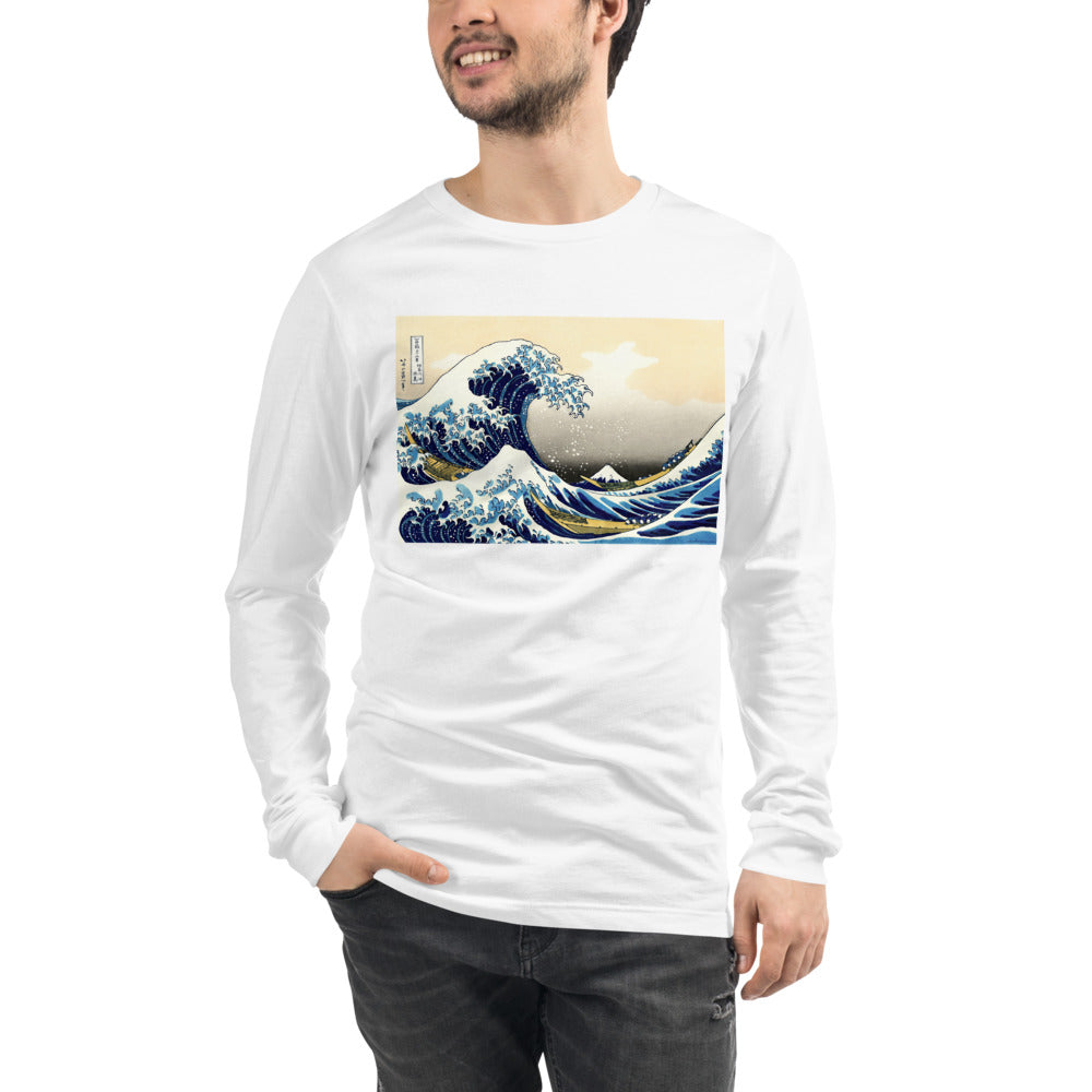 Premium Long Sleeve Tee - Hokusai: The Great Wave Off Kanagawa
