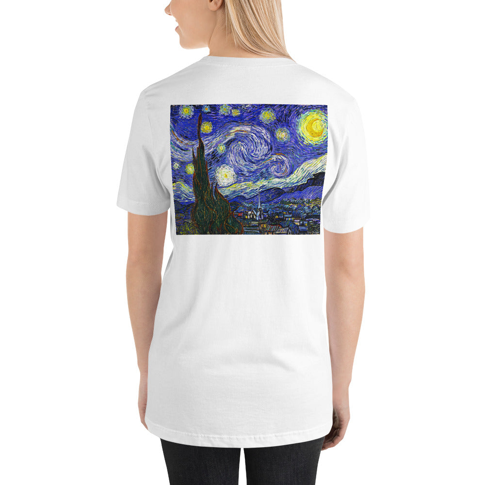 Classic Crew Neck Tee - van Gogh: Self Portrait & The Starry Night - Ronz-Design-Unique-Apparel