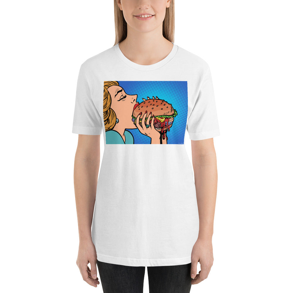 Classic Crew Neck Tee - Hamburger Feast - Ronz-Design-Unique-Apparel