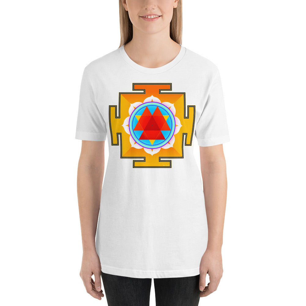 Classic Crew Neck Tee - Red & Blue Yantra - Ronz-Design-Unique-Apparel
