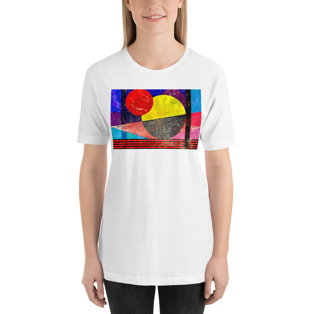 Classic Crew Neck Tee - Abstract Red Moon - Ronz-Design-Unique-Apparel