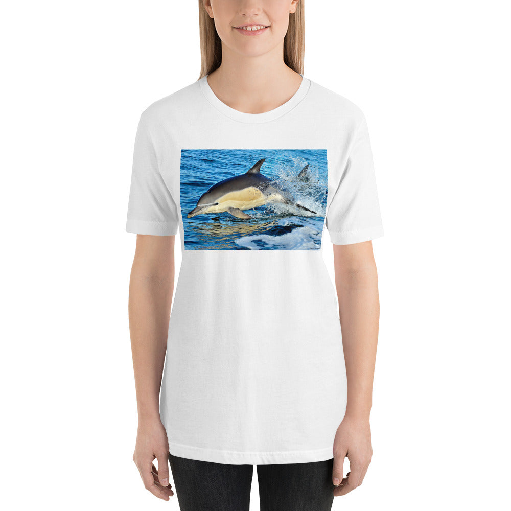 Classic Crew Neck Tee - Dolphin Splash - Ronz-Design-Unique-Apparel