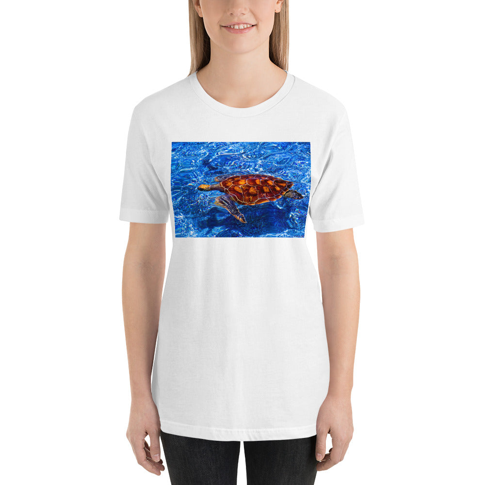 Classic Crew Neck Tee - Loggerhead Sea Turtle - Ronz-Design-Unique-Apparel