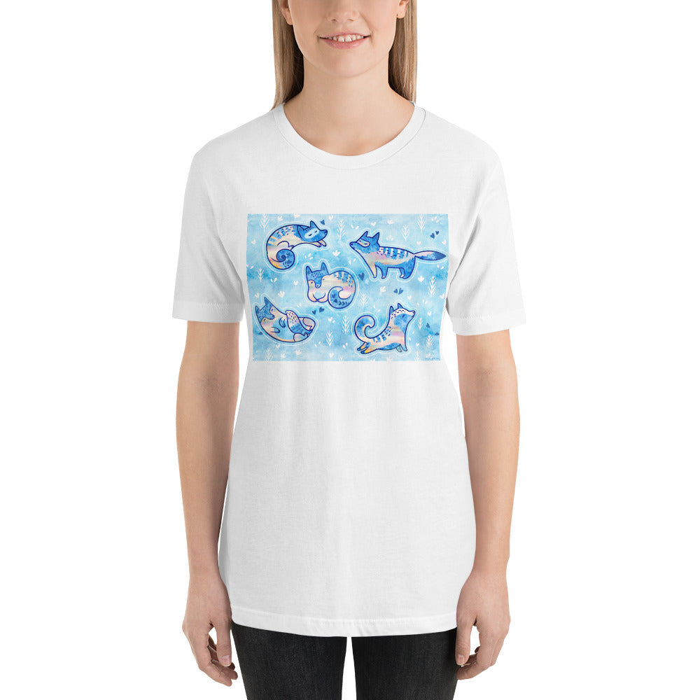 Everyday Elegant Tee - Foxes in Blue