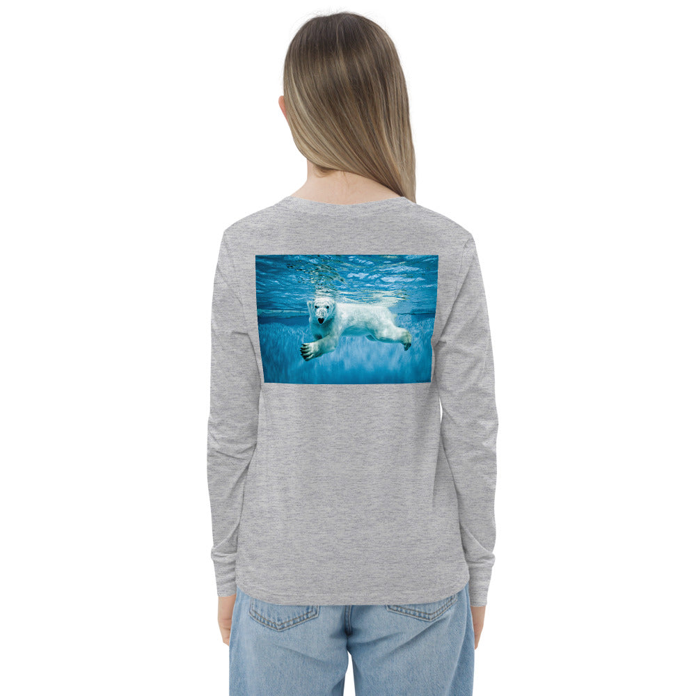 Premium Soft Long Sleeve - FRONT & BACK: Polar Bears Swim'n