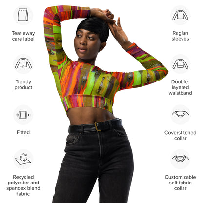 Rainbow Rainforest - Women's Long Sleeve Crop Top