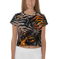 Custom Crop Top Print - Rock & Roll Orange Zebra Sparkle
