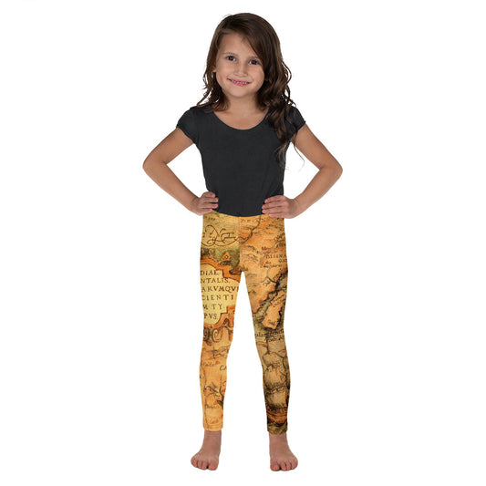 Premium Kid's Leggings - Ancient Map