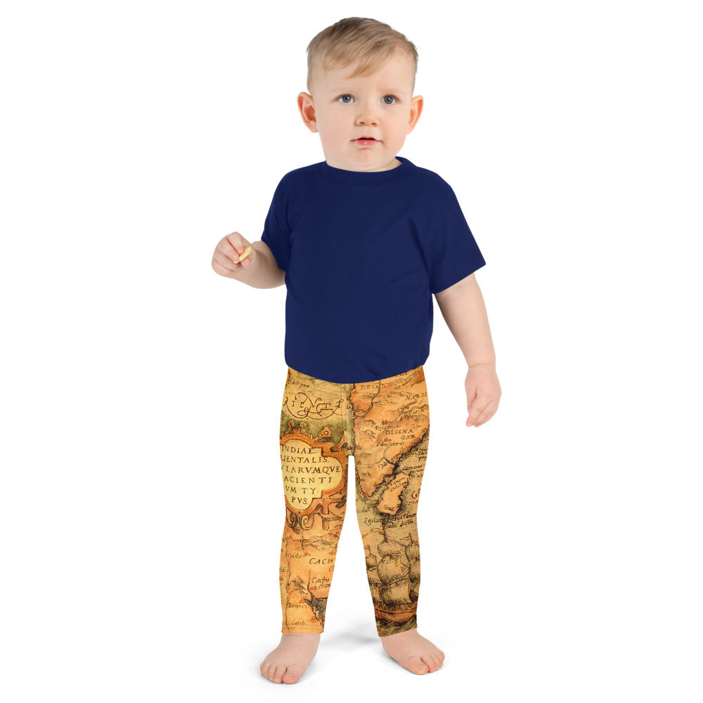 Premium Kid's Leggings - Ancient Map
