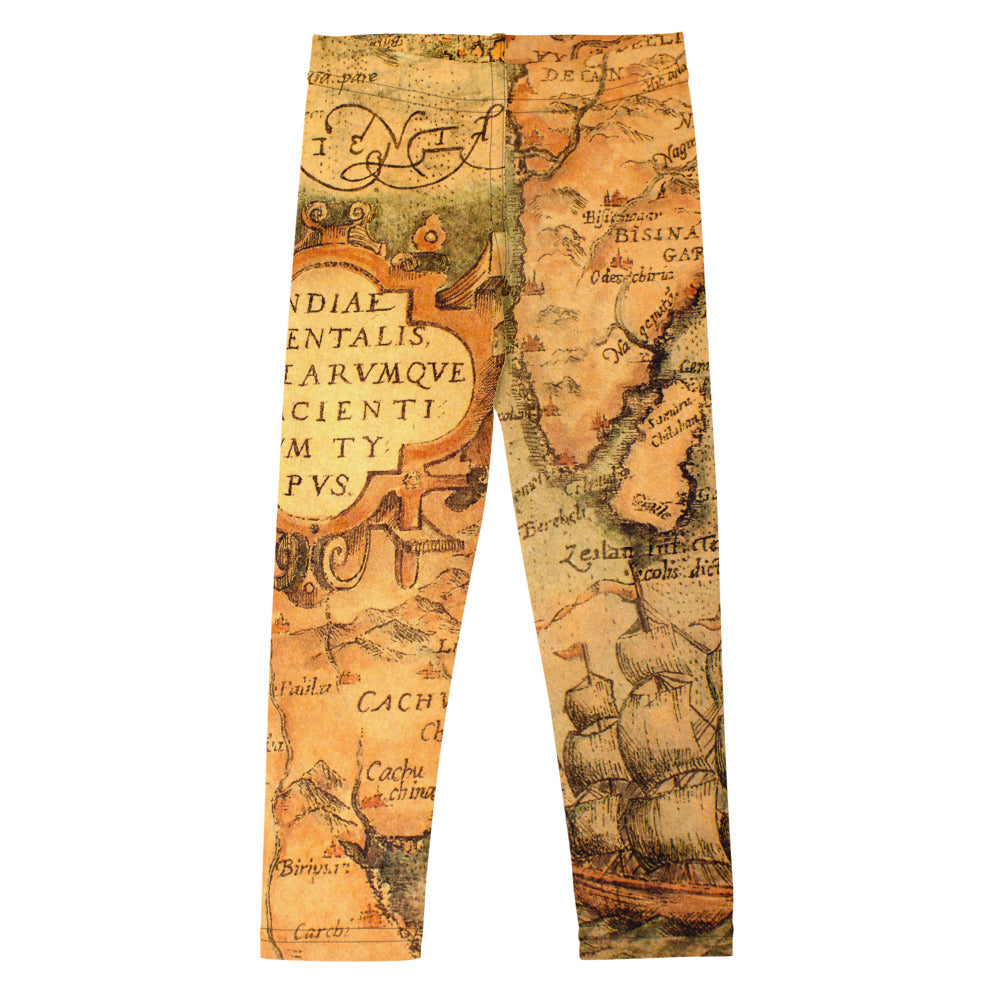 Premium Kid's Leggings - Ancient Map