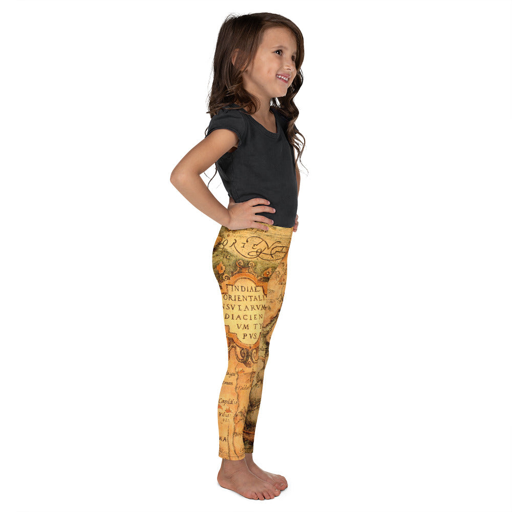 Premium Kid's Leggings - Ancient Map