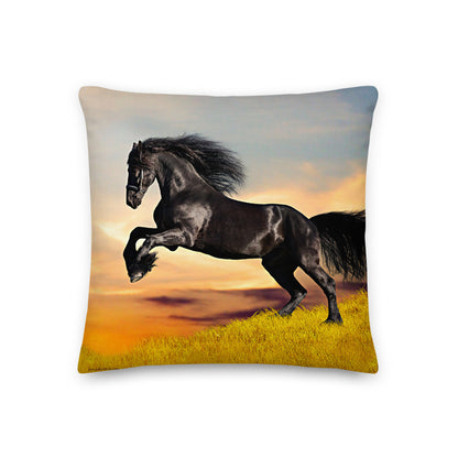 Premium Stuffed Pillow - Friesian Lift Off
