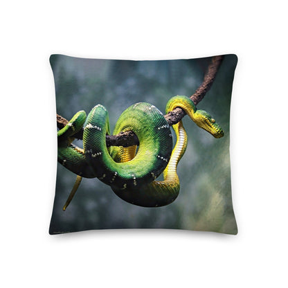 Premium Stuffed Pillow - Green Tree Python