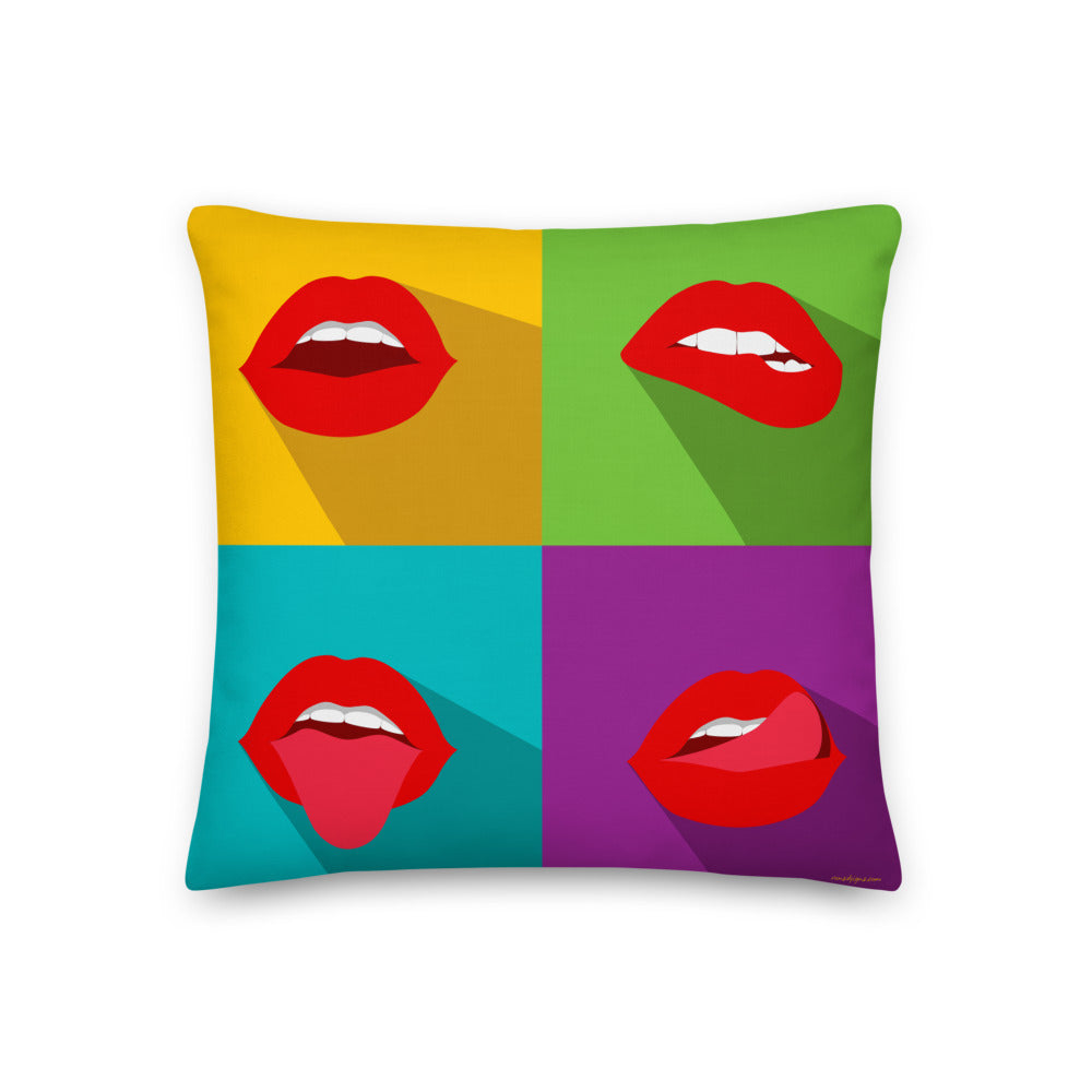 Premium Stuffed Pillow - Pop Lips