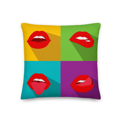 Premium Stuffed Pillow - Pop Lips