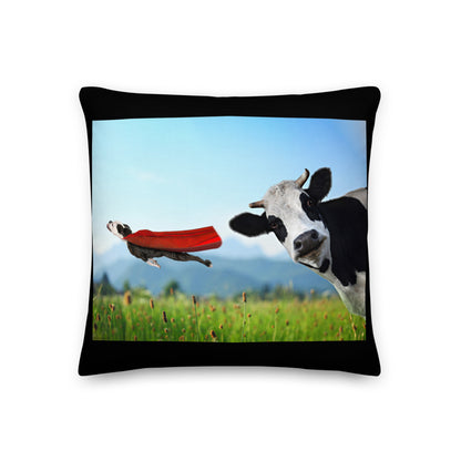 Premium Stuffed Pillow - Cow & Super Dog
