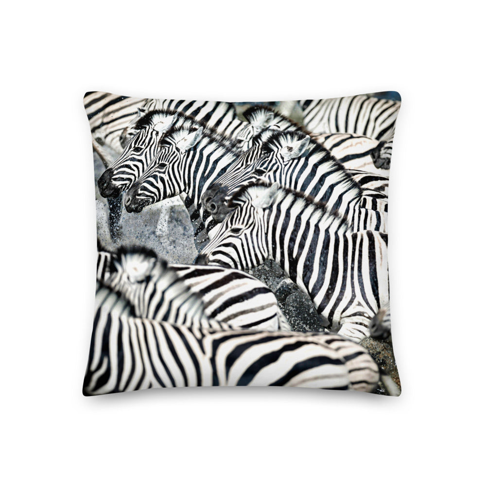 Premium Stuffed Pillow - Zebra Splash