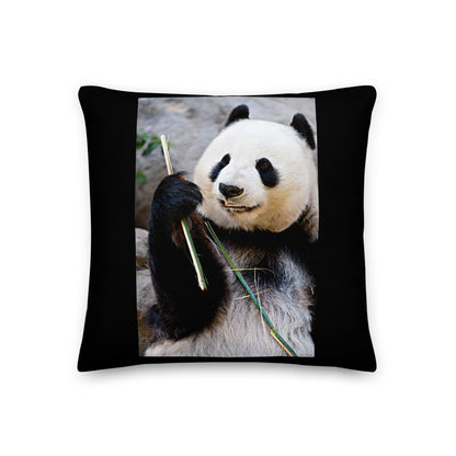 Premium Stuffed Pillow - Happy Bamboo Panda