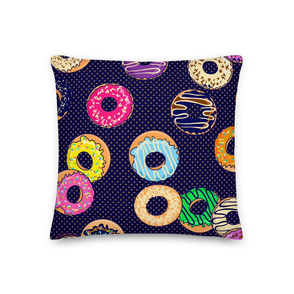 Premium Stuffed Pillow - Raining Donuts