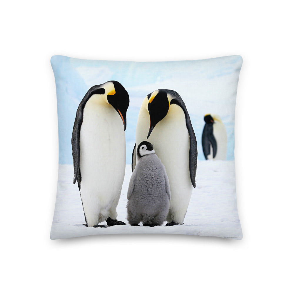 Premium Stuffed Pillow - Emperor Penguin Family