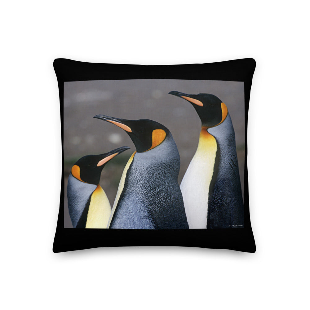 Premium Stuffed Pillow - Three Emperor Penguins