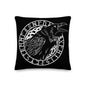 Premium Stuffed Pillow - Cawing Crow in a Runic Circle